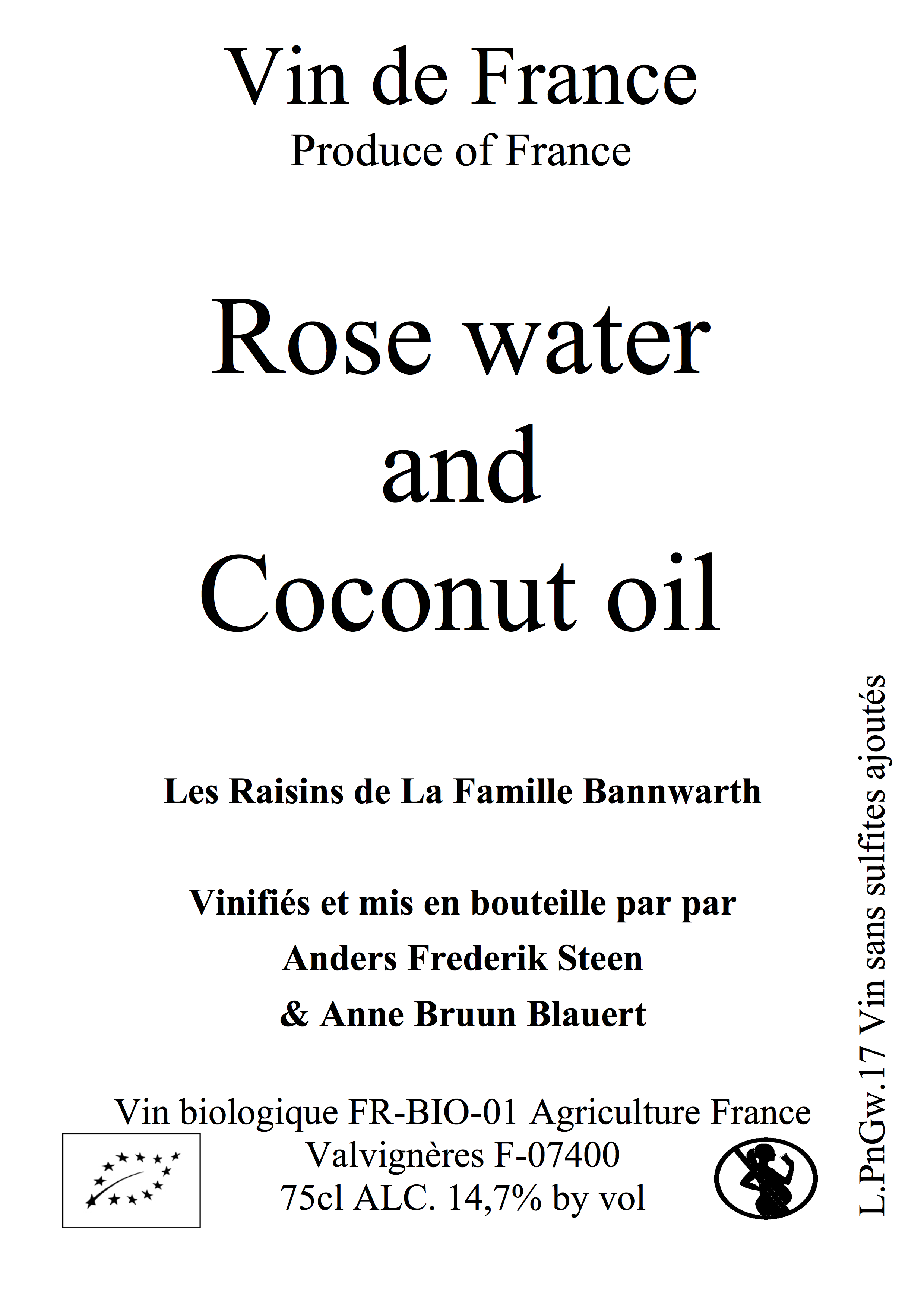 Buurt Met andere woorden Uiterlijk Rose Water and Coconut Oil 2017 | Anders Frederik Steen | Tutto Wines
